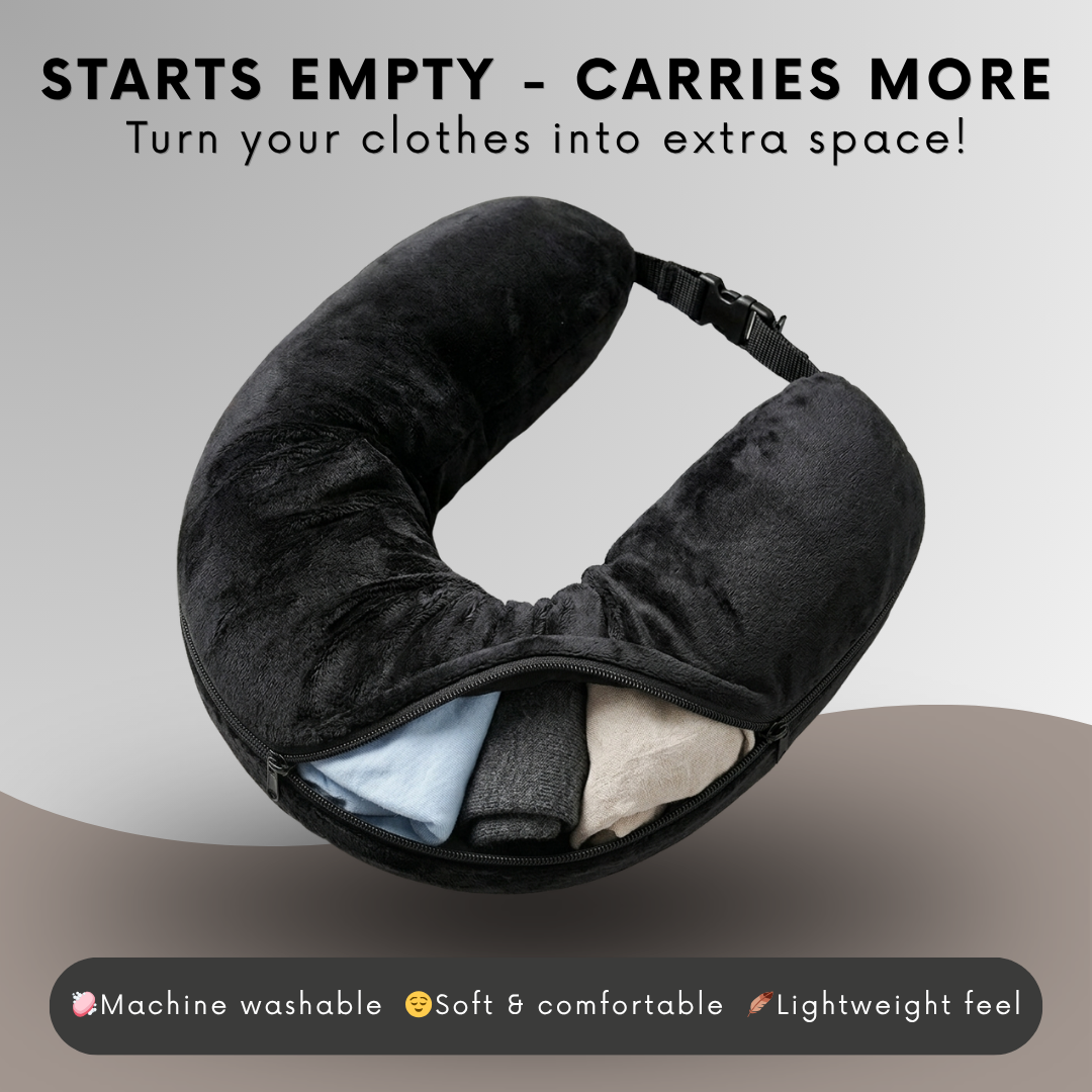 2-in-1 Travel Pillow That Holds What Your Bag Can’t